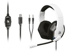 Casti BLOODY G260p USB+AUX3.5 jocuri pentru PC | RGB alb