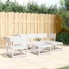 Gossi set mobilier relaxare de gradina 5 piese alb lemn masiv de pin