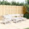 Gossi set mobilier relaxare de gradina 5 piese alb lemn masiv de pin
