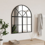 Oglinda de perete, negru, 60x70 cm, arcuita, fier GartenMobel Dekor, vidaXL
