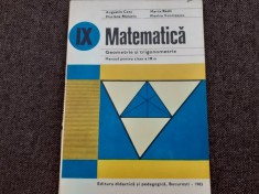MATEMATICA GEOMETRIE SI TRIGONOMETRIE MANUAL PENTRU CLASA IX A AUGUSTIN COTA