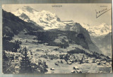 AD 28 C. P. VECHE - WENGEN - BREITHORN-ELVETIA-CIRCULATA 1922-SCRISA IN FRANCEZA