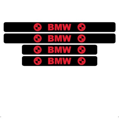 Set 4 protectii praguri auto, autoadezive BMW, Rosu foto