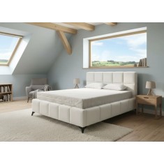 Pat Rubik 160x200 cm Tapitat Catifea Crem Somiera Inclusa ( COD ML 2223-HLR-01)