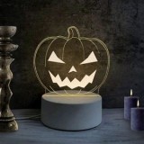 Lampa de Veghe 3D cu Dovleac, USB, Baza Alba, 9.5cm, CMCLASS