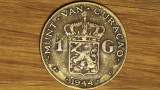 Cumpara ieftin Curacao -moneda de argint rara an unic- 1 gulden 1944 - Wilhelmina - tiraj 500k, America Centrala si de Sud