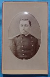 Fotografie tip CDV, Locoternent frencez in uniforma de ceremonie, sfarsit de secol XIX