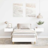 VidaXL Cadru de pat fără saltea, alb, 100x200 cm, lemn prelucrat