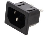 Conector: alimentare AC; soclu; tată; 10A; 250VAC; C14 (E); max.1mm