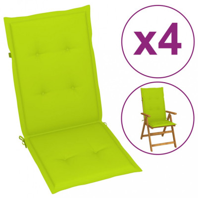 Perne scaun de grădină, 4 buc., verde aprins, 120x50x3 cm foto