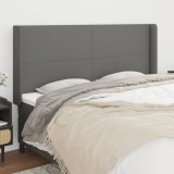 VidaXL Tăblie de pat cu aripioare gri &icirc;nchis 163x16x118/128 cm textil