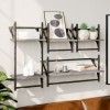 Gossi set rafturi perete cu bare, 4 buc., gri sonoma, lemn prelucrat