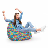 Fotoliu Puf Bean Bag tip Para XL Invazia Pisicilor Albastru, Updeco