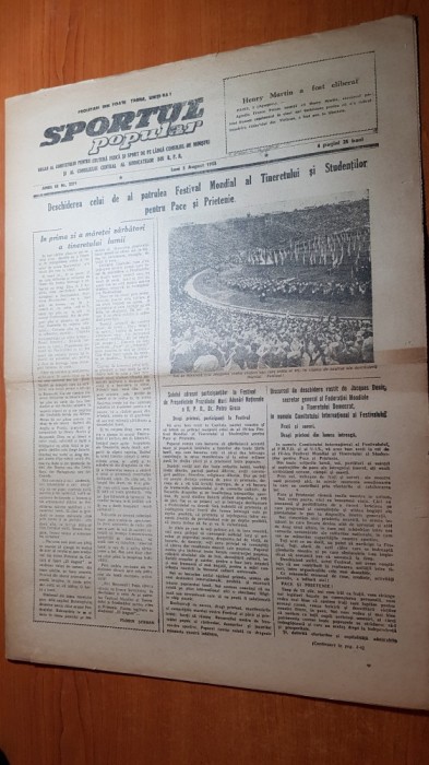 sportul popular 3 august 1953-inauguraea noului stadion 23 august ( lia manoliu)