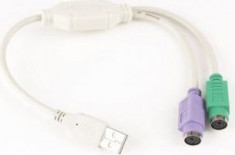 CABLU USB GEMBIRD splitter, USB 2.0 (T) la 2 x PS2 (T), 30cm, adaptor USB la foto