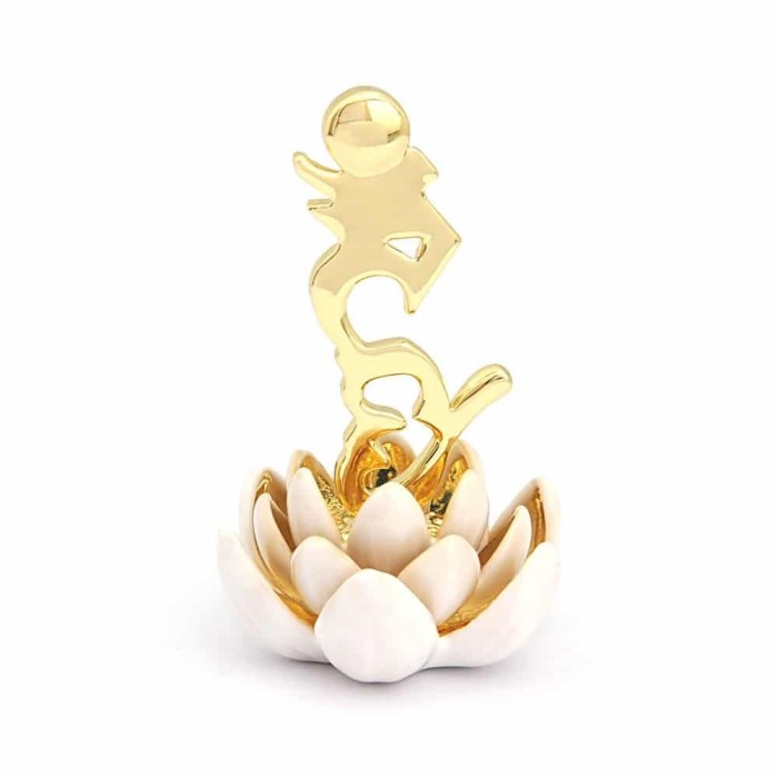 Amuleta cu Silaba HUM Albastra pe Floare Lotus