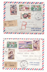 1961,62 - Doua plicuri circulate rec. Polinezia Franceza-Ungaria foto