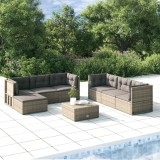 Cumpara ieftin Set mobilier de grădină cu perne, 7 piese, gri, poliratan