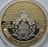 1 Crown 2017 Gibraltar, House of Windsor; Gold plated; Rhodium gilded , Bunc, Capsula., km#1595a