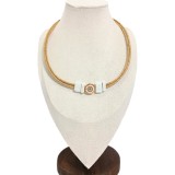 Colier dama din pluta cu margele albe ceramice