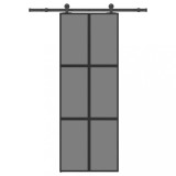 Ușă glisantă cu set de feronerie sticlă temperată și aluminiu