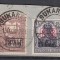 ROMANIA 1917/1918 TIMBRE DE AJUTOR EROARE SUPRATIPAR M.V.I.R.IN CHENAR /FRAGMENT