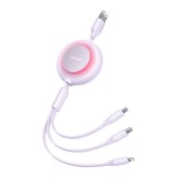 Cablu de date retractabil baseus bright mirror 2, purple