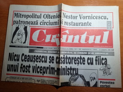 ziarul cuvantul 14-20 septembrie 1993-nicu ceausescu se casatoreste foto