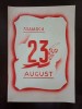 Material Propagandă Comunistă \&quot;Trăiască 23 August\&quot;, Carton Subțire 50/36cm - Colecție, Factură, Garanție Retur