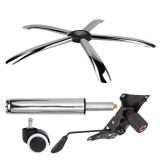 Cumpara ieftin Set placuta balans metalica 22 cm x 15 cm, baza 60 cm , rolă universala cauciuc si cilindru piston, gaz, pentru scaune birou, argintiu, 35 cm