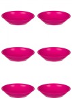 Set farfurii 6 piese, farfurii adanci, plastic, fucsia, diametru 18 cm