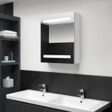 Dulap de baie cu oglinda si LED alb stralucitor 50x14x60 cm GartenMobel Dekor, vidaXL