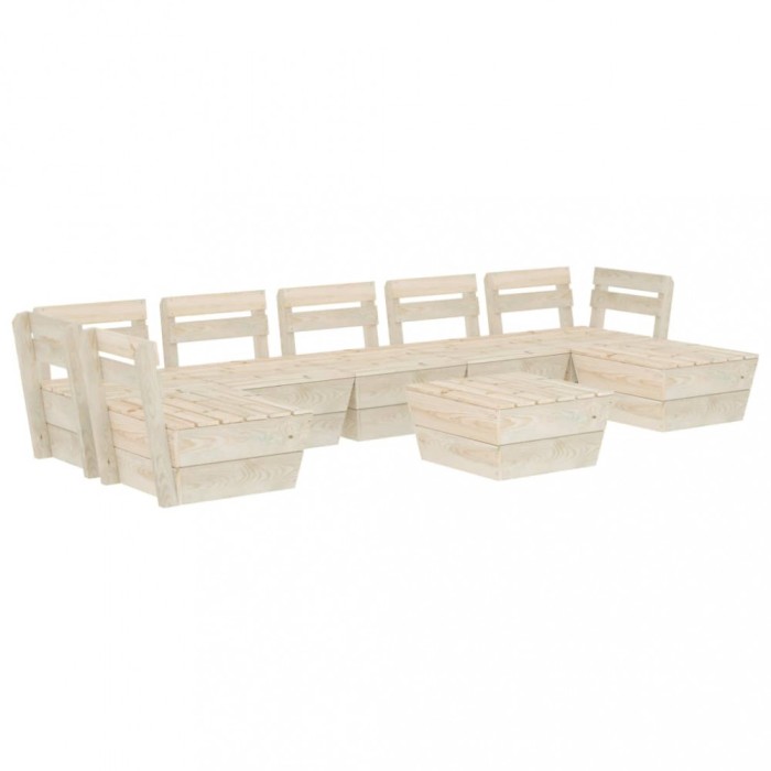 Set mobilier gradina din paleti, 8 piese, lemn de molid tratat