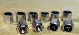 Set 50 capacele pentru ventil auto din aluminiu, Hexagon, Mercedes, Argintiu