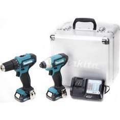 Set de scule Makita CLX224X Masina de gaurit si insurubat 30 Nm, masina de insurubat cu impact, 110 Nm, 2 acumulatori Li-Ion 1.5 Ah, 12 V, incarcator,
