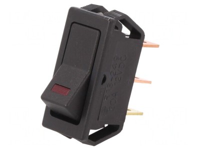 Comutator Basculant ON-OFF 20A/12VDC cu LED Negru foto