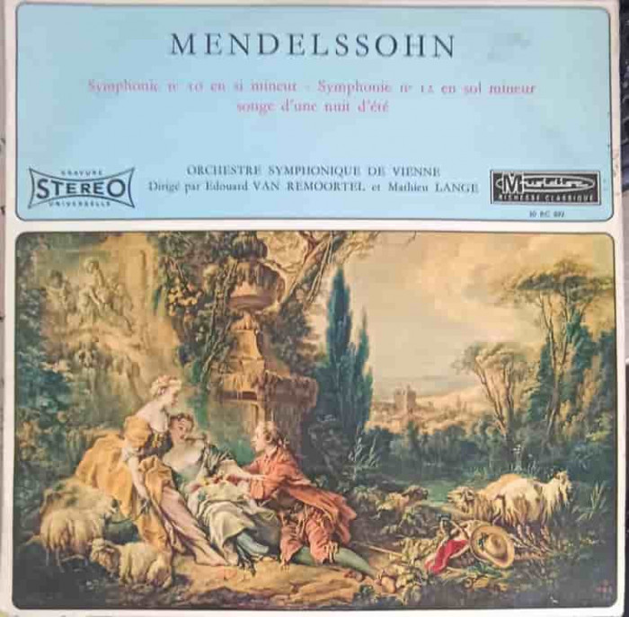 Disc vinil, LP. Symphonie Nr. 10 En Si Mineur. Symphonie Nr. 12 En Sol Mineur. Songe D&#039;une Nuit D&#039;ete-Mendelssoh