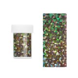 Folie decorativă pentru unghii - argintie cu reflexii holografice circulare, INGINAILS