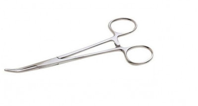 Pensa Curbata Foarfeca ZFISH Pean Curved Forceps, 10cm, Argintie foto
