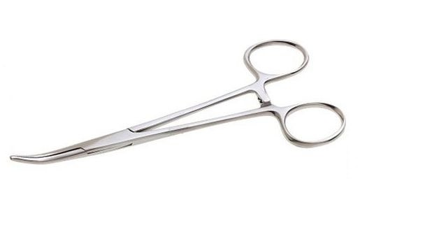 Pensa Curbata Foarfeca ZFISH Pean Curved Forceps, 10cm, Argintie