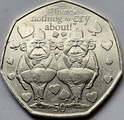 50 pence 2021 Isle of Man/ Insula Man, Tweedle Dee and Tweedle Dum foto