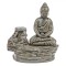 Suport Ceramic Betisoare si Conuri Parfumate, Buddha, Gri, 11x7x12cm