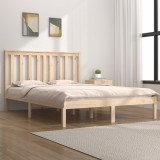 vidaXL Cadru de pat dublu 4FT6, 135x190 cm, lemn masiv pin