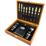 Cumpara ieftin Set cadou Sah plosca si pahare cu simboluri masonice