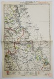 HARTA ZONEI TIGHINA - CHISINAU , LITOGRAFIE DE M.D. MOLDOVEANU , 1936, POLICROMA