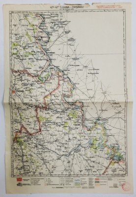 HARTA ZONEI TIGHINA - CHISINAU , LITOGRAFIE DE M.D. MOLDOVEANU , 1936, POLICROMA foto