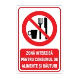 Indicator interzicere &bdquo;Zonă interzisă pentru consumul de alimente și băuturi&rdquo;