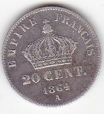 Moneda Franta 20 centime 1864 A Napoleon III