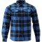 YATO Camasa in carouri din flanel, 100% bumbac, albastru-negru, marimea XL