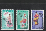 Filipine 1974-Centenar U.P.U. , 1874-1974,serie 3 valori,dantelate,MNH,Mi.1094-6, Posta, Nestampilat